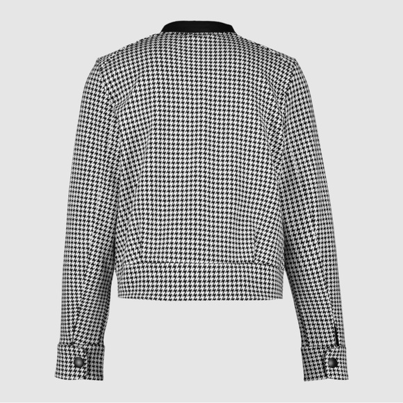 Taifun Black and White Herringbone Bomber Jacket 34 - Picture 3 of 5